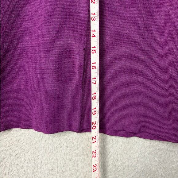 Vintage Mont Blanc Wool Ski Sweater Purple Teal Striped Snow Bunny (Flaws) - Picture 5 of 9